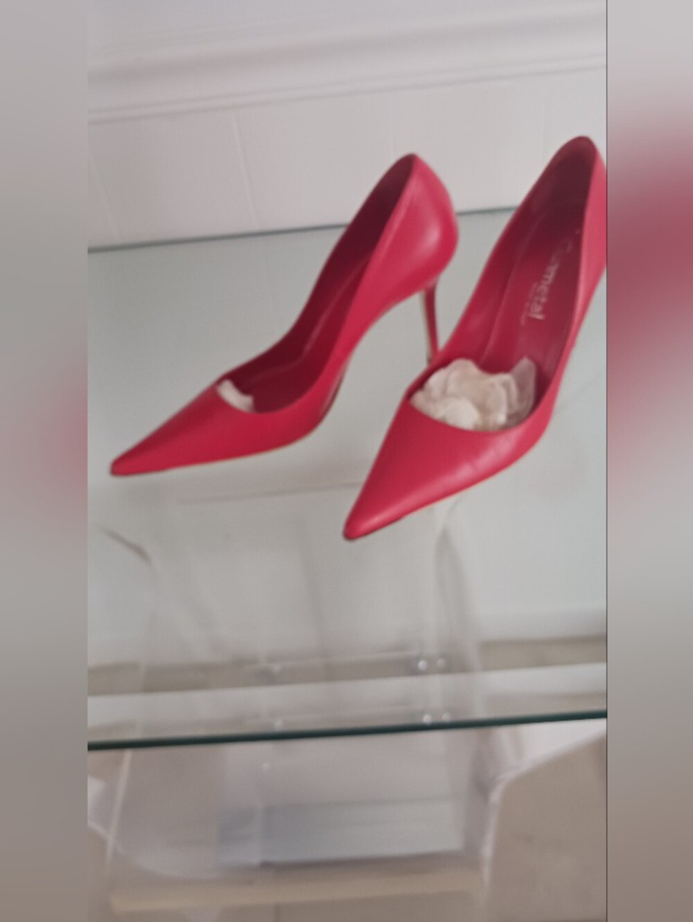 GUNMETAL Women’s Size 8 Pointed Red Stiletto Pumps